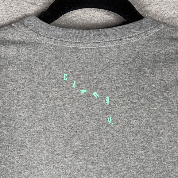 Clare V. Liberez Les Sardines Short Sleeve Shirt Women's XS Gray 100% Cotton - Picture 6 of 9